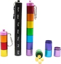 2 PCS Metal Travel Pill Organizer Large - Rainbow Weekly Pill Case +7 Day Pill Organizer-Waterproof Pill Box Container - Compact and Durable Medicine Organizer