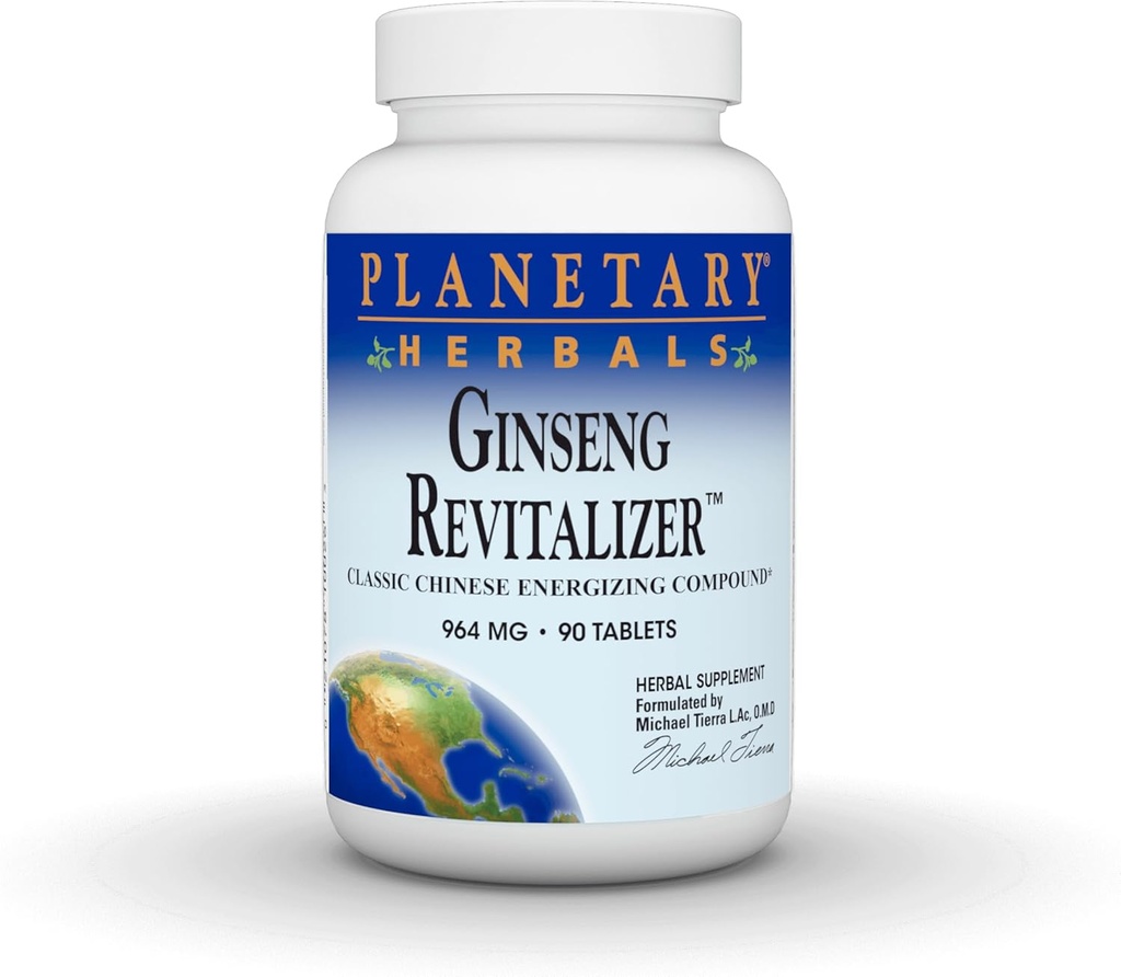 Planetariske Herbals Ginseng Revitalizer, Klassisk Kinesisk Energigivende Kompound *, 964 mg - 90 tabletter
