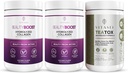 VITASEI Hydrolyzed Collagen Peptides Powder with Vitamin C & Resveratrol and Teatox Cleanse Support Powder, Digestion Booster W/Green Tea, Spirulina, Artichoke