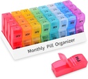 GREENCYCLE Månedlig Pill Organizer 2 gange om dagen, 30 dage Pill Box AM PM, 4 uger Pill Cases, En måned Pill Medicine Container små separate kompartmenter til at holde vitaminer, fiskeolie, kosttilskud
