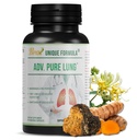 Adv. Pure Lung Buddy 124; Lung Cleanse og Detox Buddy 124; Urtetilskud for Lung Support med Chaga Mushroom, Curcumin Gurkemeje, Honeysuckle Flower, Astragalus, Quercetin, Pomegranat