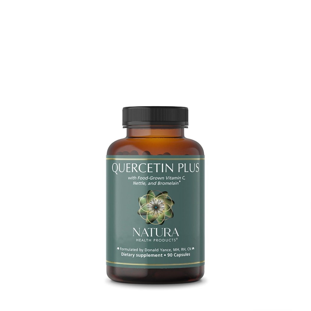 Natura Health Products Quercetin Plus Supplement - Modulater Sund immunforsvar og histamin Respons - Med bromelain, C-vitamin, Nettle Leaf & Quercetin (90 kapsler)