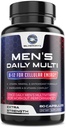Multivitamin til mænd - Sund fordel Herre Multivitaminer med vitamin B12, A, D, C, Zink, Magnesium til komplet daglig immunforsvar - Høj potens Vitaminer for mænd, Aftappet i USA - 60 kapsler