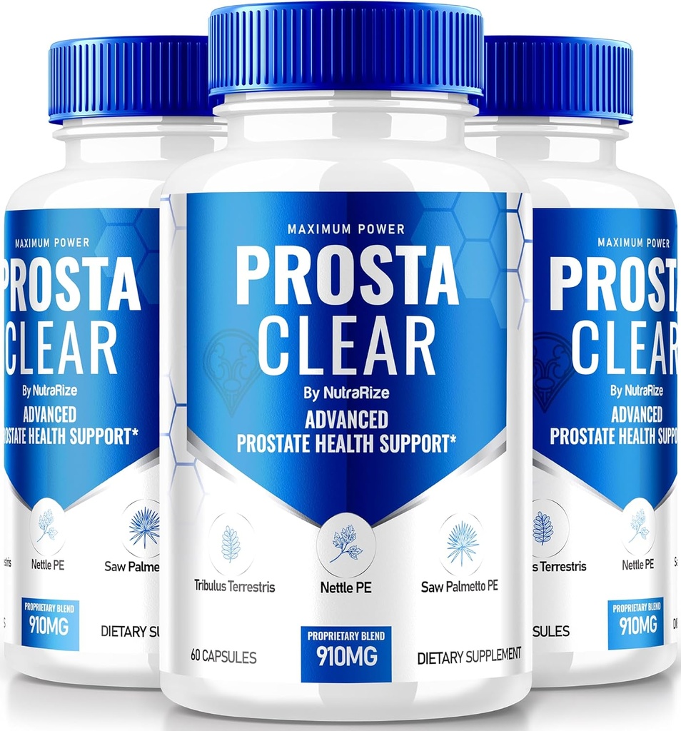 NutraRize (3 Pack) Prosta Clear - Premium Supplement to Support Prostate Heath, All Natural Capsules to Regain Control & for Overall Health, ProstaClear Pills Reviews (180 Capsules)