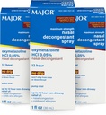 MAJOR Maximum Strength Nasal Decongestant Spray, Oxymetazolin HCl 0,05% Pump Mist, Non- Drowsy Nasal Spray, op til 12-timers Relief fra Nasal Congestion, Colds, og Allergier 1 Fl. Oz. (3- Pack)