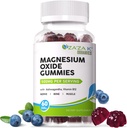 ZA 'ZA K ORGANICS Magnesium Oxide Gummies, Magnesium Oxide 500mg med Ashwagandha & vitamin B12 til søvn, nerve, Muscle, Bone & Heart Health, Magnesium Chewable Supplement for voksne børn, Vegan, 60