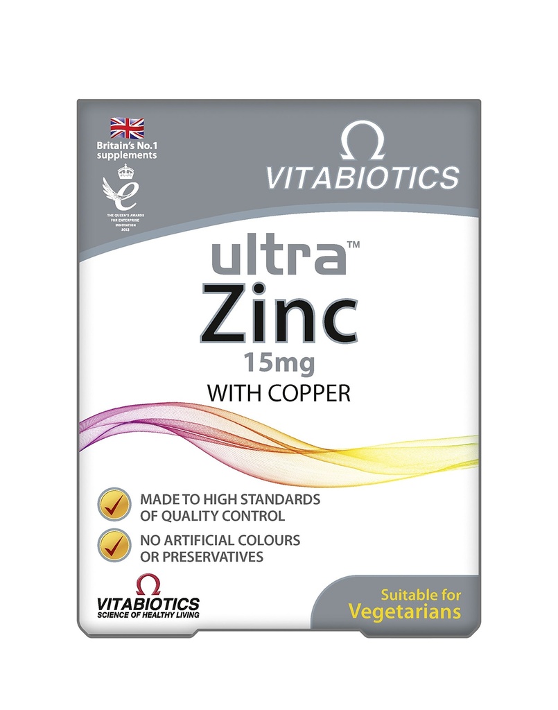 Vitabiotika ultra zink 15mg med kobber 60 tabletter af Ultra