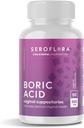 Seroflora Boric Acid Vaginal Supposites - fremmer vaginal pH balance og Odor Control med USP Medical Grade Fine Powder, Easy Opløs, Made in USA -600 mg 60 Count