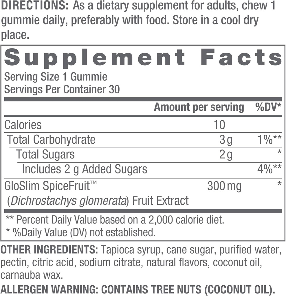 OMI Gloslim Spicgrape Gummies by Naomi Whittel - Klinisk researched West African Spicgrape, Bioactive Polyphenols - 30 Gummies, 30 Day Supply