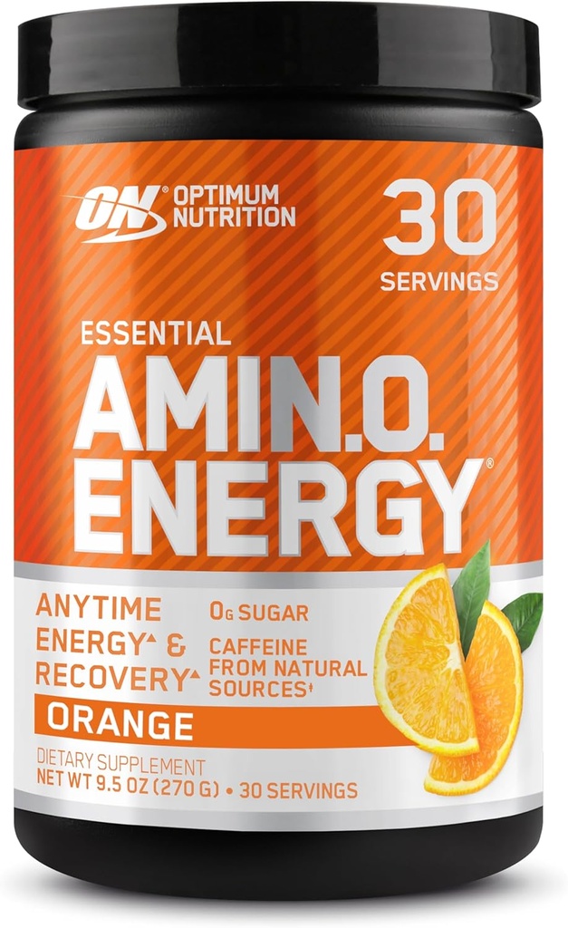 Optimum Nutrition Amino Energy - Pre Workout with Green Tea, BCAA, Amino Acids, Keto Friendly, Green Coffee Extract, Energy Powder - Orange Cooler, 30 Servings (Packaging May Vary)