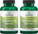 Swanson Full Spectrum Schizandra Berries - Urtetilskud Fremme Stress Support & Leversundhed - Hjælper Easy Body og sind w / Natural Ingredients - (90 kapsler, 525mg Hver) (2 Pack)