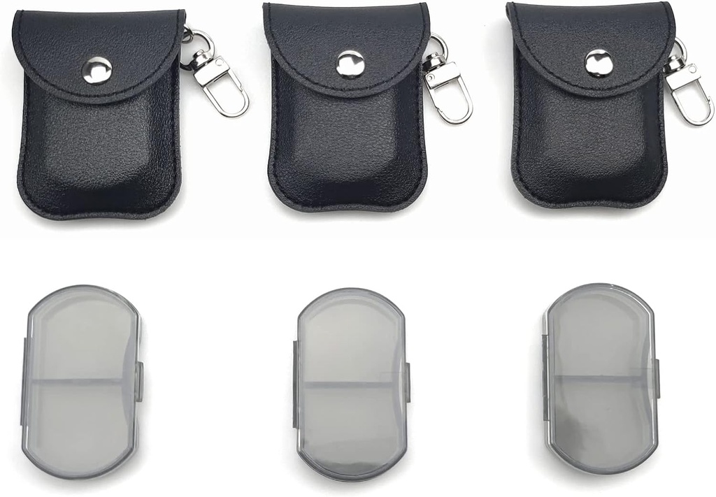 VOFOON 3 Pack Lille Pill Organizer, Rejse Pill Box til purse, Keychain Pill Holder, Pocket Pill Container, 2 gange en dag dagligt transportable medicin Vitamin sag, Fisk Oil Box, Supplement Box