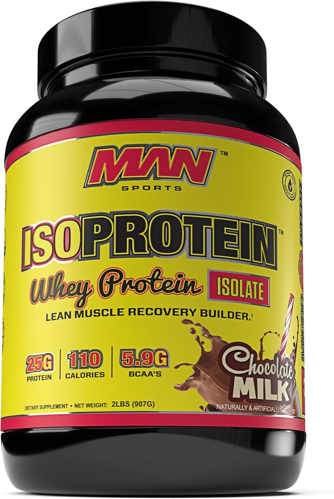 MAN Sports ISO- Protein 100% Pure Whey Protein Isolate Powder, Chokolade Mælk, 2 pund
