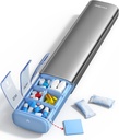 Vayrådyr 7 Dag Ugentlig Pill Organizer (Support 2 gange om dagen), Metal Travel Pill Case, Stor kapacitet Daily Cute Pill Box for kosttilskud, piller, vitaminer og medicin (Gray)
