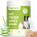 Ear Finger Wipes for Dogs & Cats, Thicker Dog Ear Cleaner Wipes, Natural Relief Cat Ear Cleaner Dog, Pet Health Supplies for Dog Small Animal Cat, Aloe Duft Deodorizing - 50 Greve