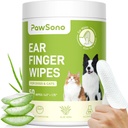 Ear Finger Wipes for Dogs & Cats, Thicker Dog Ear Cleaner Wipes, Natural Relief Cat Ear Cleaner Dog, Pet Health Supplies for Dog Small Animal Cat, Aloe Duft Deodorizing - 50 Greve