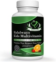 Halalways Kids Daily Gummy Halal Certified Multivitamin til børn, C-vitamin, D3 og meget mere til immunforsvar Cherry, Jordbær, Orange Flavors Certified Halal Supplement