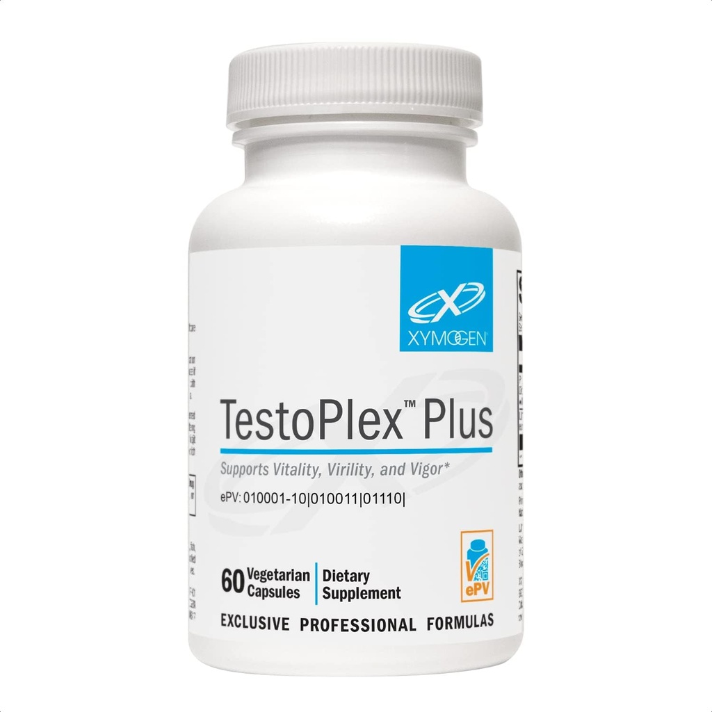 XYMOGEN TestoPlex Plus Testosteron Støtte til mænd og kvinder - Shilajit & Eurycoma Longifolia Kosttilskud - Hjælp med at fremme sundhed Libido, ydeevne, Samlet Vitalitet & kognition (60 kapsler)