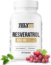 Resveratrol kapsler 600 mg per servering, Potent antioxidant Kosttilskud kapsler, 60 kapsler i 1 flaske, Made in USA