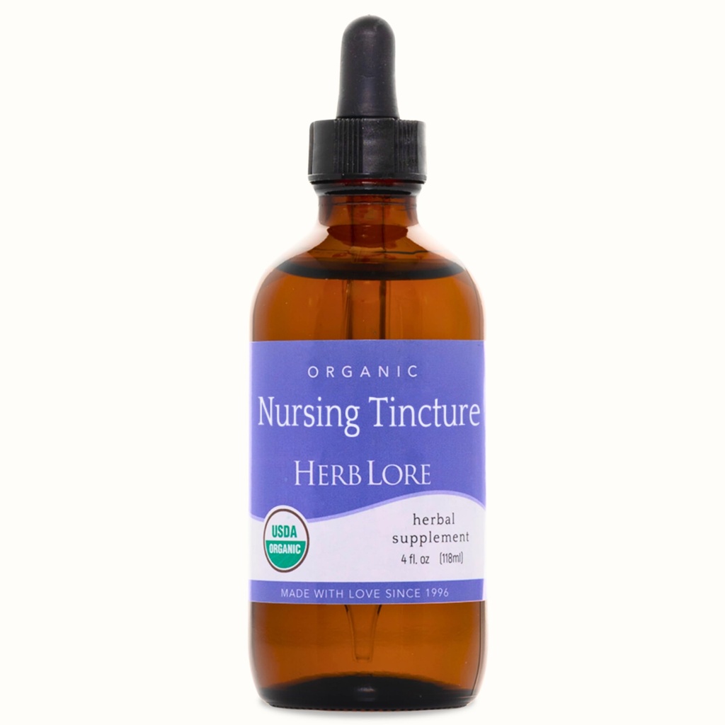 Herb Lore Organic Nursing Tinktur - Liquid Amning Support Drops til at øge Breast Milk Supply med Moringa og Fennel - Bukkehorn gratis amning supplement (4 fl oz)
