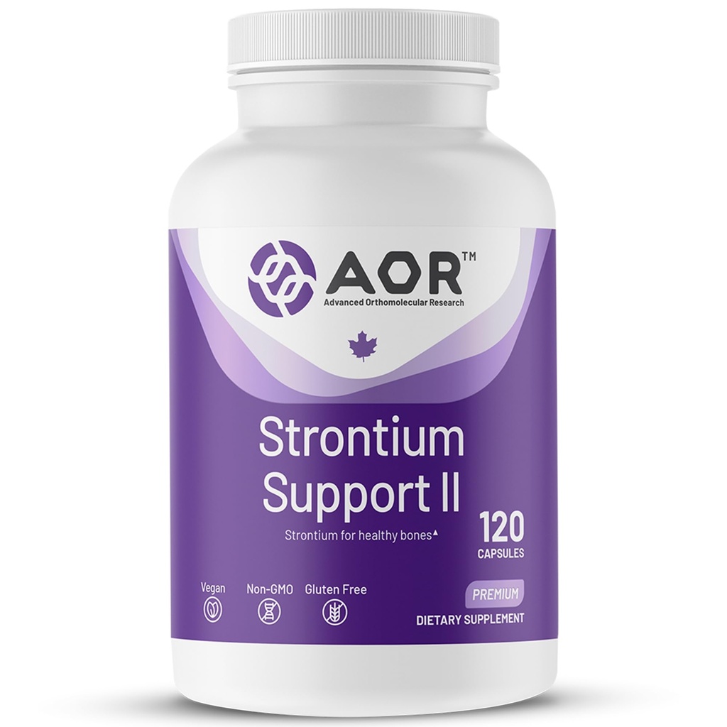 AOR, Strontium Support II, Mineral Support for Bone Health, Vegan, Non- GMO (120 Caps)