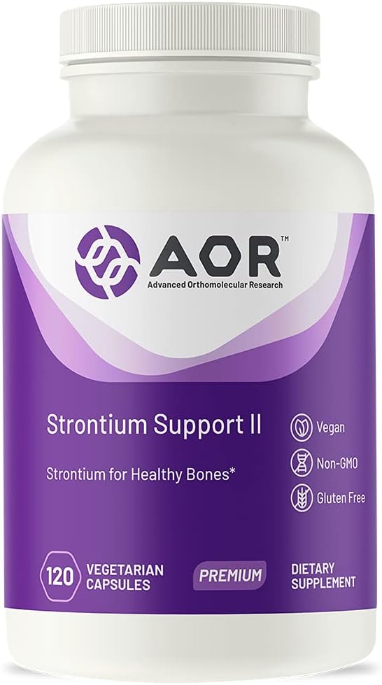 AOR, Strontium Support II, Mineral Support for Bone Health, Vegan, Non- GMO (120 Caps)