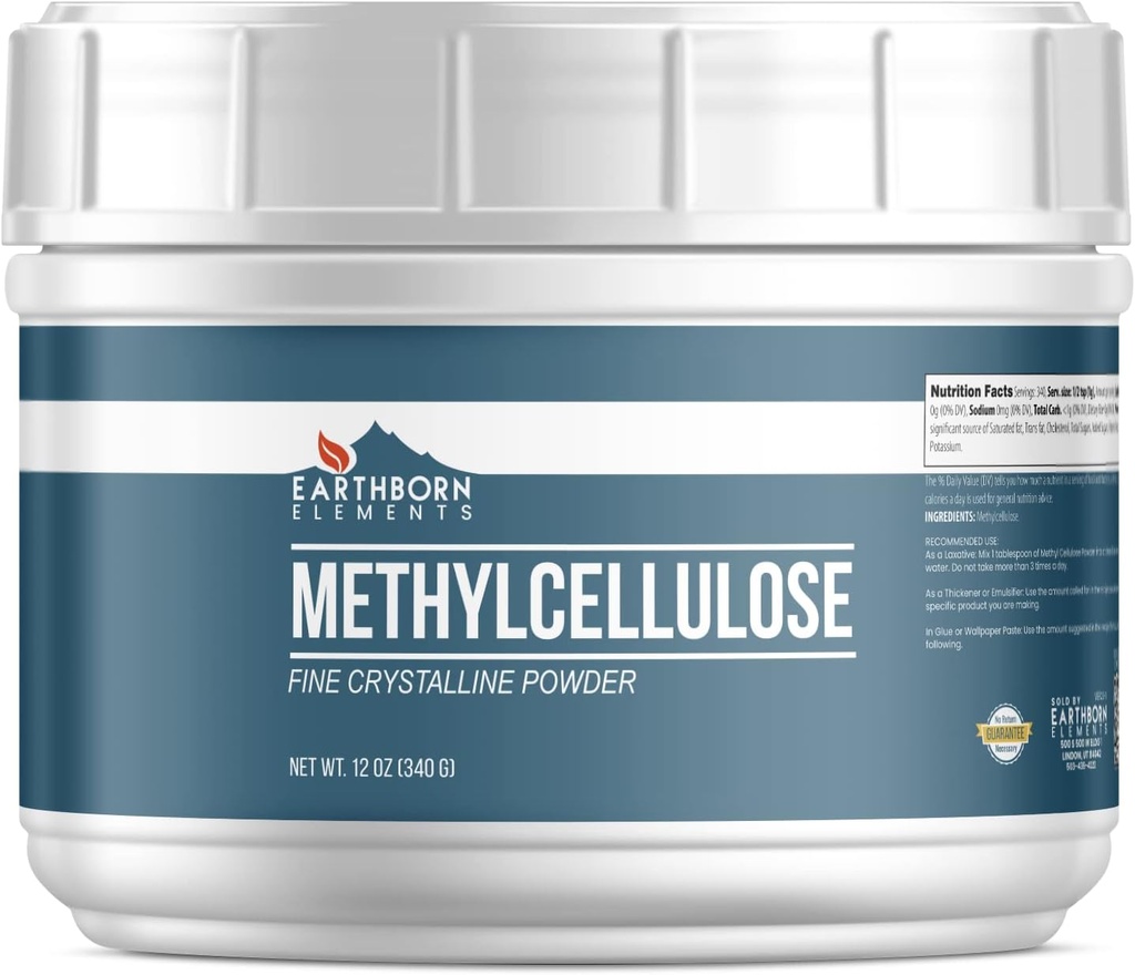 Earthborn Elements Methylcellulose (12 oz), No Emulsifiers Or Additives, Food Grade
