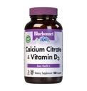 Bluebonnet Calcium Citrat med vitamin D3 - Daglig Knoglehygiejne og styrke Plus immunforsvar * 1000mg Calciumsupplement til kvinder & mænd - Non- GMO, Gluten- fri - 180 kapsler