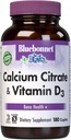 Bluebonnet Calcium Citrat med vitamin D3 - Daglig Knoglehygiejne og styrke Plus immunforsvar * 1000mg Calciumsupplement til kvinder & mænd - Non- GMO, Gluten- fri - 180 kapsler