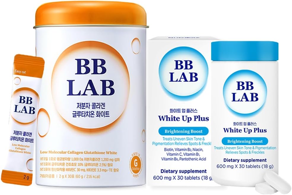 [Double White & Glow] Glutathione White Collagen, White Up Plus, Powder Stick Koreansk Fish Collagen, C-vitamin, Glutathion, Fast Absorption, Fruit Flavored, Glutathione Pills, L-cystin, for Antio