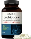 Probiotisk 200 Millioner CFU - 40 Sprains Per Serving Medic124; 240 Veggie Kapsler med Prebiotika og Probiotika til fordøjelse - Gut Health & Bloating Support Medical Probiotika for kvinder & Mænd