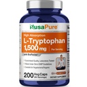 NusaPure L- Tryptophan 1500mg 200 Vegetar Caps (ikke- GMO, Vegan) Bioperine