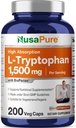 NusaPure L- Tryptophan 1500mg 200 Vegetar Caps (ikke- GMO, Vegan) Bioperine