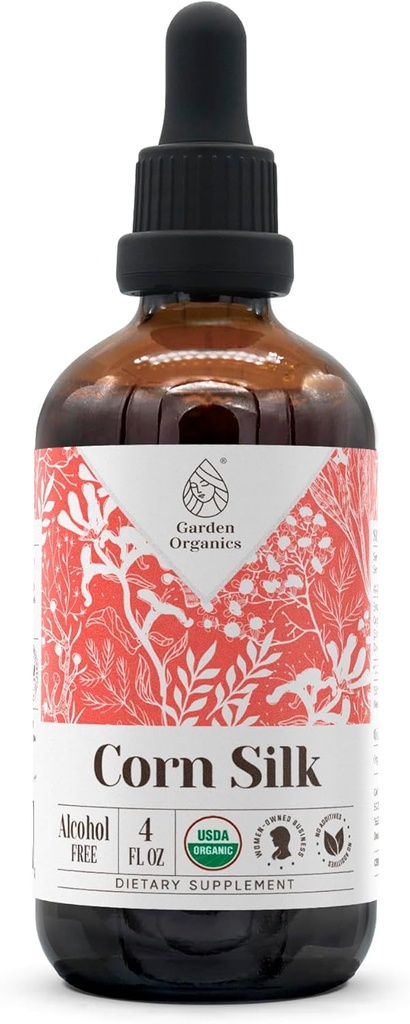 Corn Silk USDA Organic Alcohol- Free Extract Name 124; Kosttilskud, højpotens Tinktur} 124; Natural Certified Organic Corn Silk (Zea Mays) Tørret Silk 4 oz