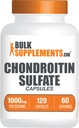 Bulkaddiments.com Chondroitin Sulfate Capsules - Nutritional Supplement, Chondroitin Sulfate 1000 mg - Gluten Free, 2 Kapsler per servering, 120 Greve (pakke med 1)