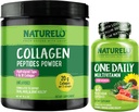 NATURELO One Daily Women 's Multivitamin, 60 Count Collagen Peptide Powder, 45 Servering