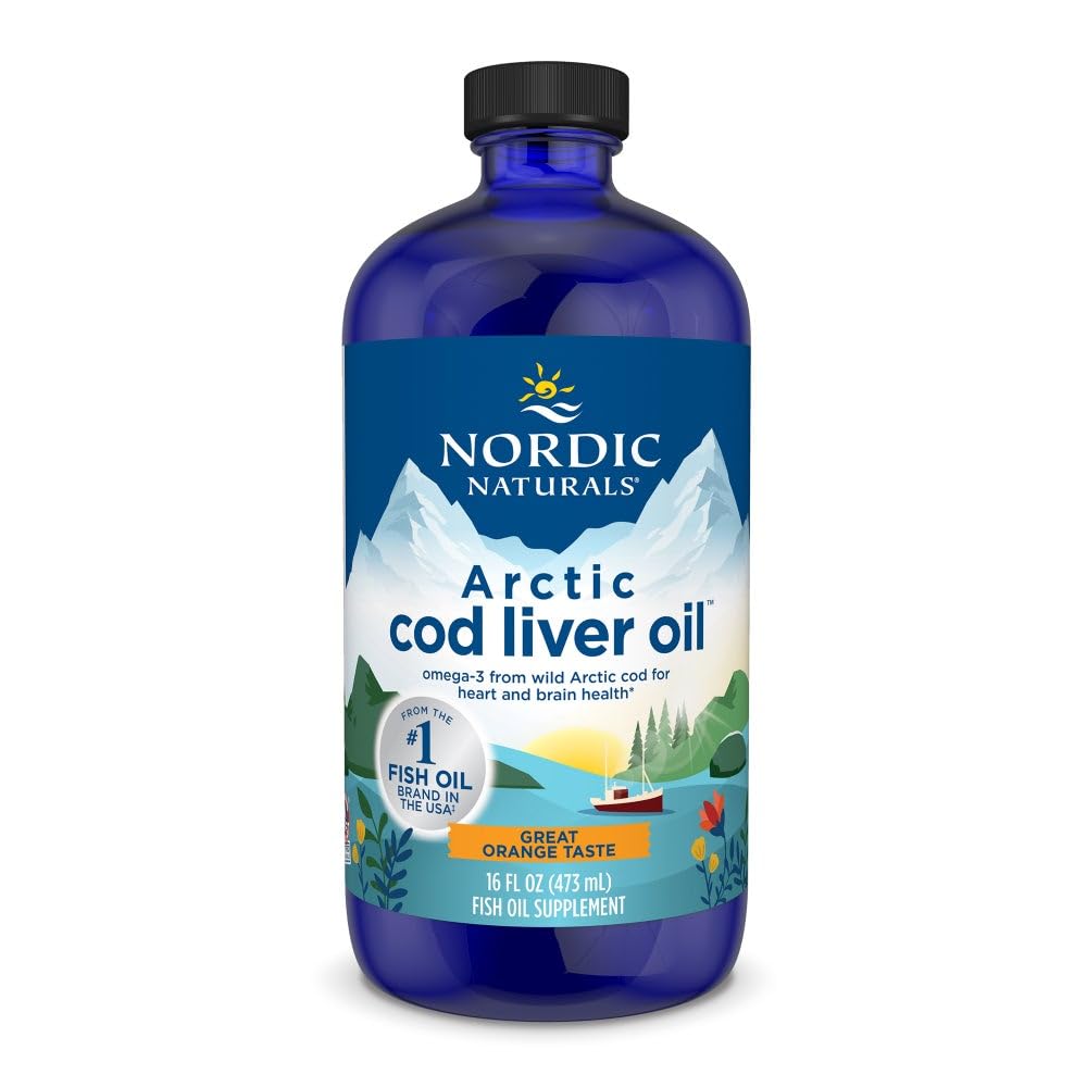 Nordiske Naturals Arctic Cod Lever Oil, Orange - 16 oz - 1060 mg Total Omega- 3 'ere med EPA & DHA - Heart & Brain Health, Sund Immunitet, Samlet Wellness - Non- GMO - 96 Serveringer