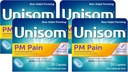 Unisomm PM Pain Nighttime Sleep- aid + Pain Reliever, Acetaminophen & Diphenhydramin HCI, 30 Caplets, 50mg (pakning med 4)