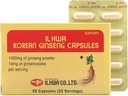 ILHWA Koreansk Ginseng Capsule (500 mg * 50 kapsler, 25 Servere) - 250 mg 100% Pure Koreansk Panax Root Powder. Ginsenosid 10 mg per servering.