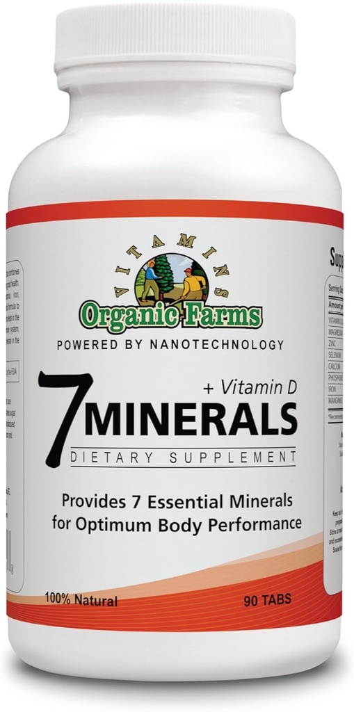 7 Minerals with Vitamin D - 90 Tablets - Optimum Body Performance - Dietary Supplement
