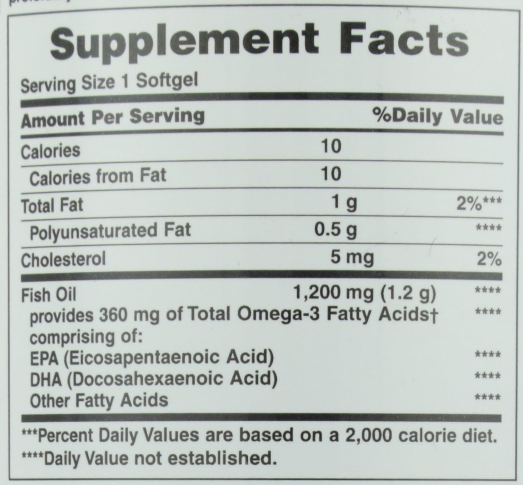 Nature 's Bounty Fish Oil, Understøtter hjerte sundhed, 1200 Mg, Rapid Release Softels, 200 Ct (pakke med 2)