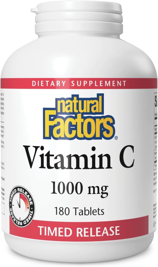 Naturlige faktorer, C-vitamin 1000 mg, tidsfrigivelse Antioxidant Support til immun- og knoglesygdomme