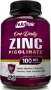 NutriFlair Zink Picolinate 100mg, 120 kapsler - Vegan, Non- GMO, Lavet i USA, Third- Party Lab Testet