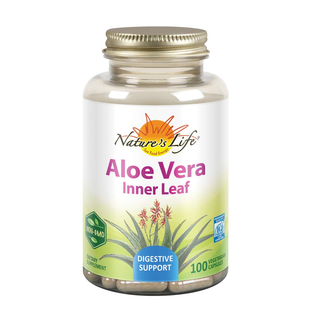 Nature 's Life Aloe Vera Inner Leaf Beeg 124; Hud Sundhed, fordøjelsesstøtte & Regularitet Formel & 124; med fennikel Beeg 124; Non- GMO & Vegan Beeg 124; Ingen Fyldere Beeg 124; 100 Veg Caps