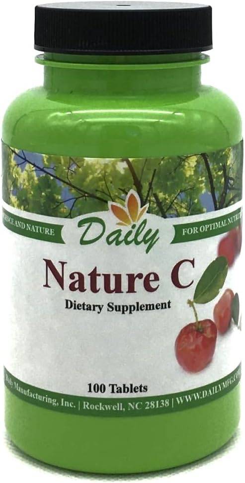 Daglig fremstilling Natur C (C-vitamin fra Acerola Cherry) 100 tabletter pr. flaske
