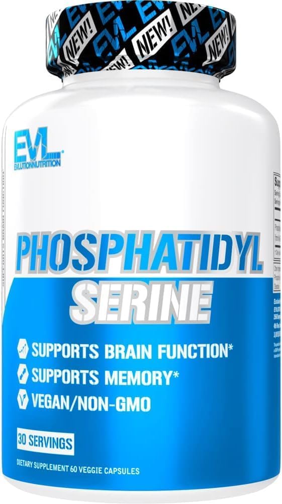 Evolution PhosphatidylSerine Nootropics Brain Support - Advanced Anti Aging Brain Health Supplement for voksne - Hukommelse og fokus med Phosphatidylserin 300mg - EVL Vegan Non- GMO
