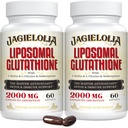 Liposomal Glutathion 2000 mg med L- Serine, L- Glycin & Sulforaphane - Active L- Glutathion Unique Formulering to Enhance Absorption - Master Antioxidant, Detoxifying & Municipal 124; 120 Softgels