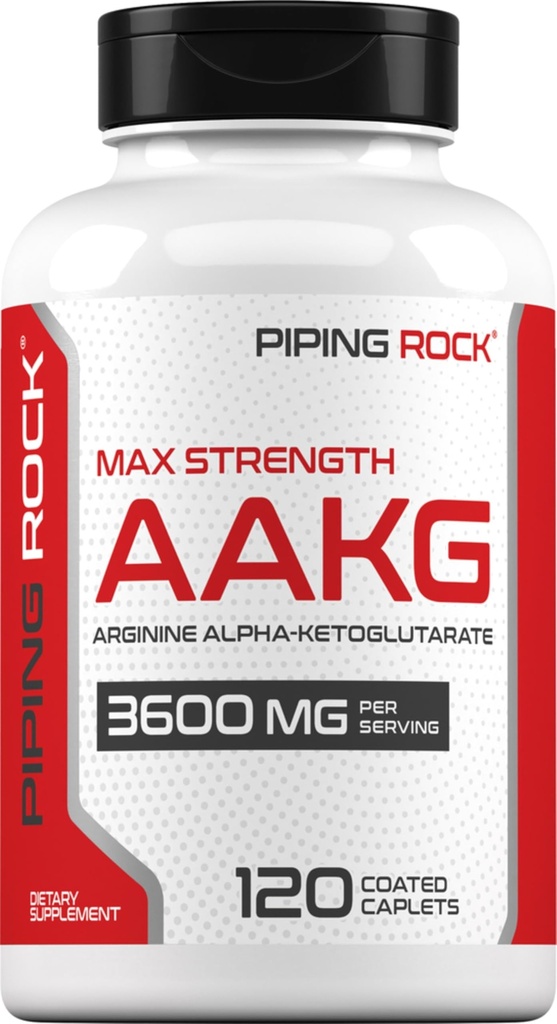 Piping Rock AAKG Supplement: 124; 120 kapsler: 124; 3600 mg: 124; Arginin Alpha- Ketoglutarat: Supplement: 124; Nitro- oxid Enhancer: 124; Max Styrke: 124; Vegetar, Non- GMO, Gluten Free