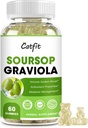 Soursop Graviola Gummies, Soursop blade Uddrag Urter til immunboost, Antioxidant og Samlet Sundhedsstøtte, Soursop Frugt, High- Absorption, Gluten Free, Vegan, 60 Gummies
