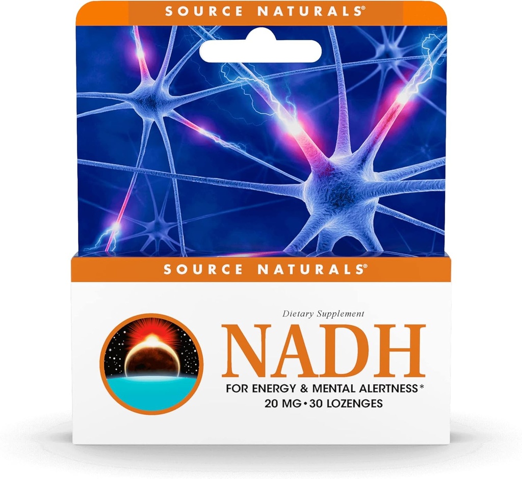 Source Naturals NADH 20mg, Boost Energy and Mental Alerness * - 30 Lozenges
